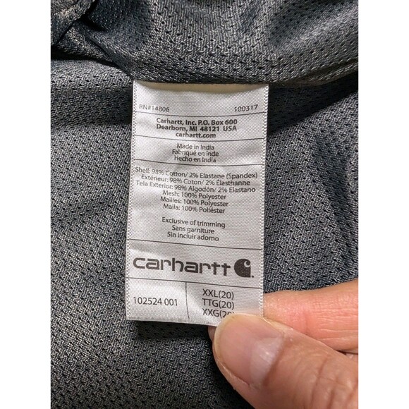 Carhartt Crawford Canvas Bomber Jacket Womens Size 2XL Black Mesh Lined 102524 - Picture 8 of 10